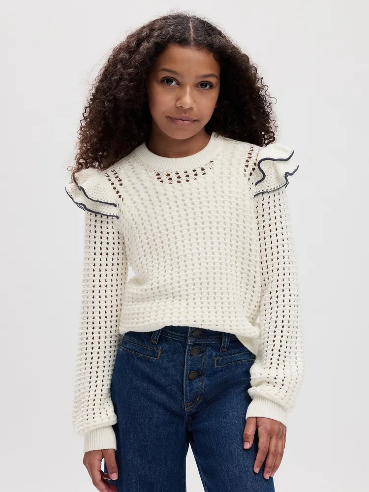 Kids Ruffle Crochet Sweater