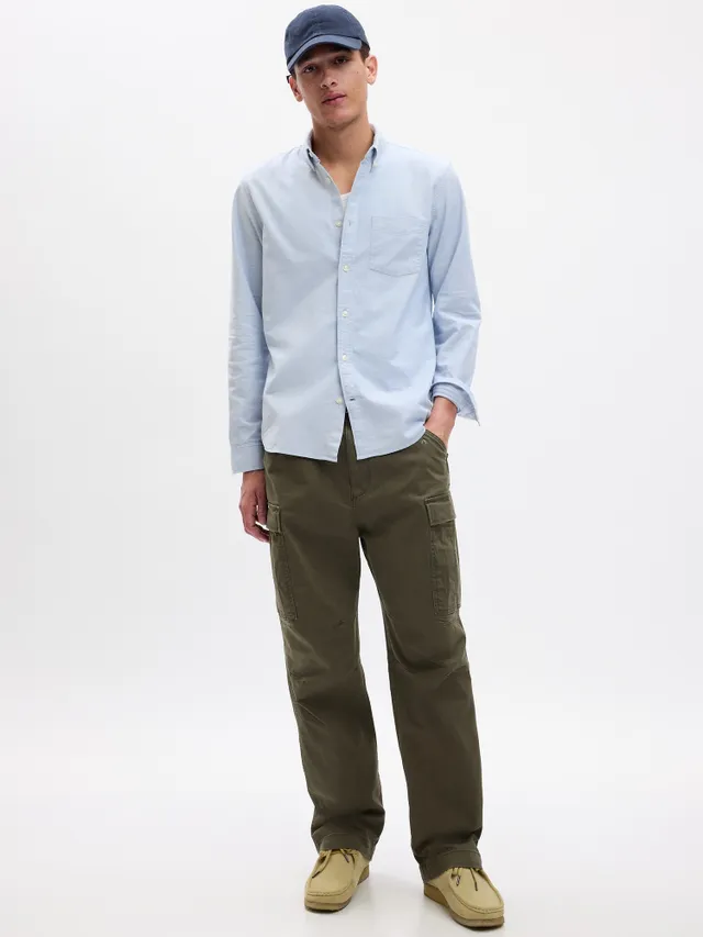 Colorblock Oxford Shirt with In-Conversion Cotton Color Block Cool