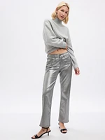 Mid Rise  Metallic '90s Loose Jeans