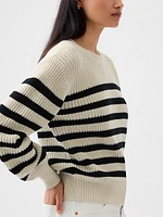 Shaker-Stitch Crewneck Sweater