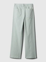 High Stride Wide-Leg Ankle Khakis