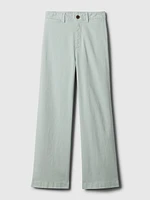 High Stride Wide-Leg Ankle Khakis