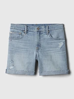 5" Mid Rise Girlfriend Shorts