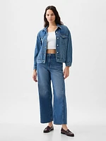 High Rise Stride Wide-Leg Ankle Jeans