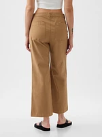 High Stride Wide-Leg Ankle Khakis