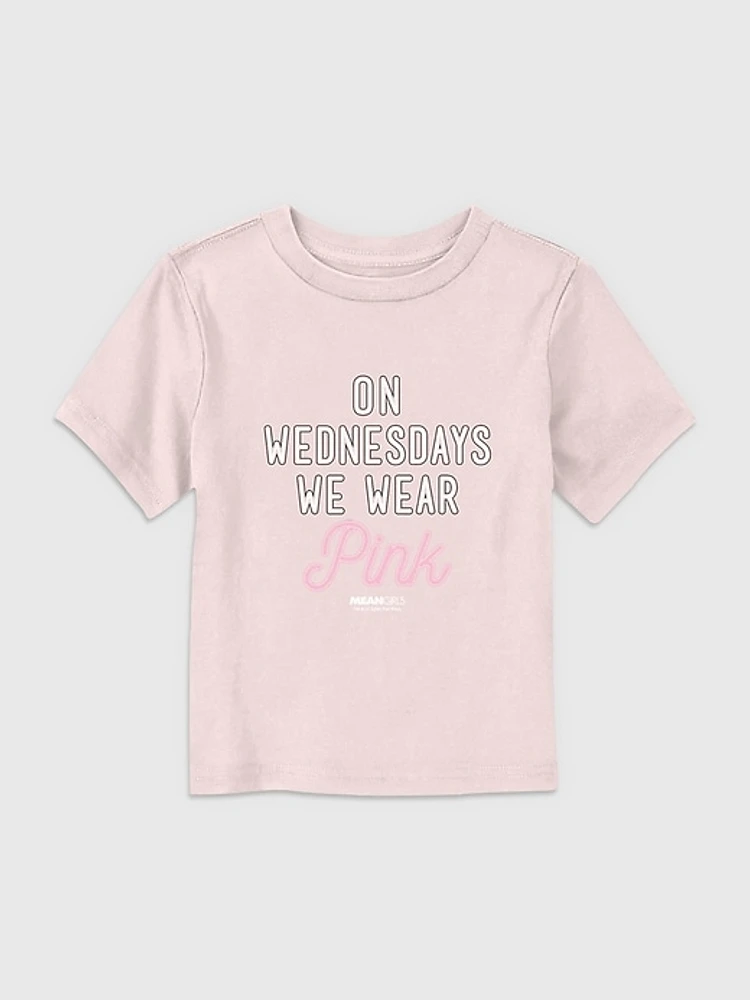 Toddler Mean Girls On Wednesdays We Wear Pink Graphic Tee