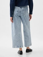 High Rise Stride Wide-Leg Ankle Jeans