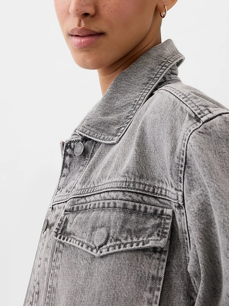 Belted Denim Shirt Jacket