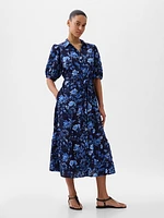 Puff Sleeve Midi Dress