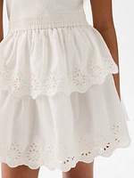 Kids Eyelet Tiered Dress