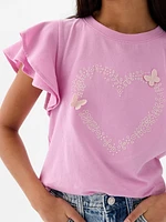 Kids Ruffle Graphic T-Shirt