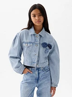 Kids Cropped Icon Denim Jacket