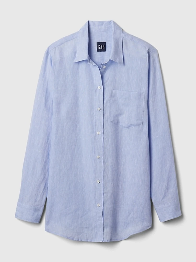 Pleated Satin Boyfriend Shirt