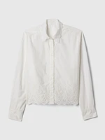 Eyelet Cropped Shirt