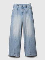 High Rise Stride Wide-Leg Cargo Jeans