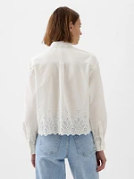 Eyelet Cropped Shirt