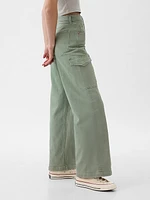 High Rise Stride Wide-Leg Ankle Jeans