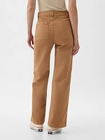 High Stride Wide-Leg Ankle Khakis