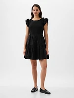 Ruffle Sleeve Tiered Mini Dress