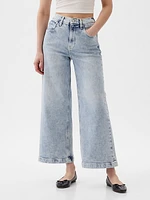 High Rise Stride Wide-Leg Ankle Jeans