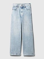 High Rise Stride Wide-Leg Ankle Jeans