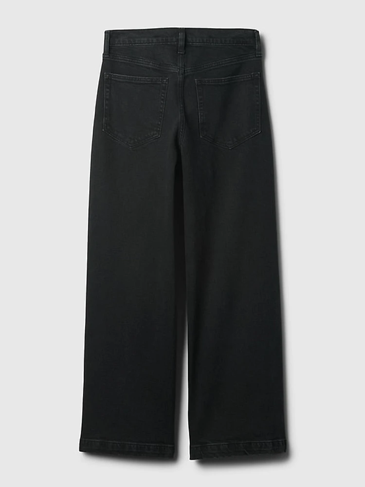 High Rise Stride Wide-Leg Ankle Jeans