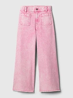 Kids High Rise Stride Wide-Leg Ankle Jeans