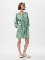 Linen-Blend Mini Dress