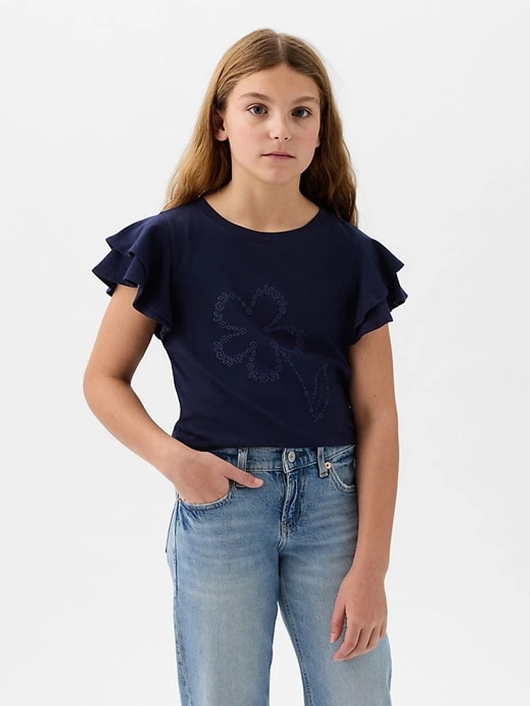 Kids Ruffle Graphic T-Shirt