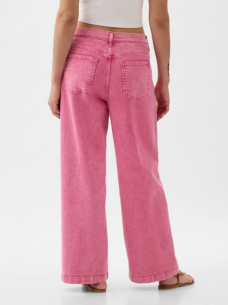 High Rise Stride Wide-Leg Ankle Jeans