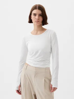 GapFit Breathe Ruched Cropped T-Shirt