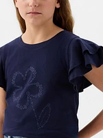 Kids Ruffle Graphic T-Shirt