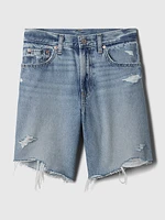 8" Mid Rise '90s Loose Denim Bermuda Shorts