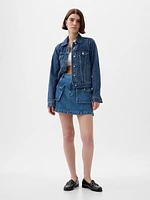 Denim Cargo Mini Skirt