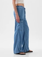 High Rise Cargo Easy Jeans