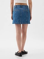 Denim Cargo Mini Skirt