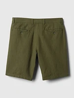 8" Linen-Cotton Shorts