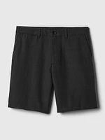 8" Linen-Cotton Shorts