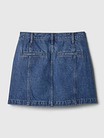 Denim Cargo Mini Skirt