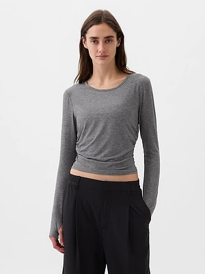 GapFit Breathe Ruched Cropped T-Shirt