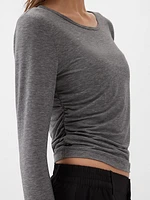 GapFit Breathe Ruched Cropped T-Shirt