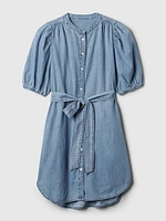 Puff Sleeve Denim Mini Dress