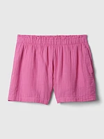 Crinkle Gauze Pull-On Shorts