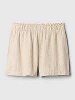 Crinkle Gauze Pull-On Shorts