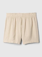 Crinkle Gauze Pull-On Shorts