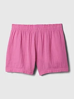 Crinkle Gauze Pull-On Shorts