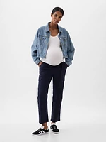 Maternity Under Belly Linen-Cotton Cargo Pants