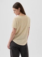 Linen-Blend T-Shirt