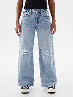 Kids Low Rise Stride Wide-Leg Foil Jeans