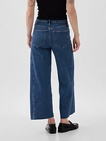 High Rise Stride Wide-Leg Ankle Jeans